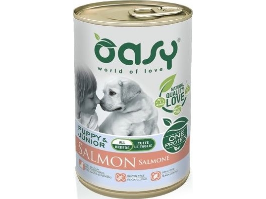 Oasy Puszka One Protein Puppy med lax 400 g