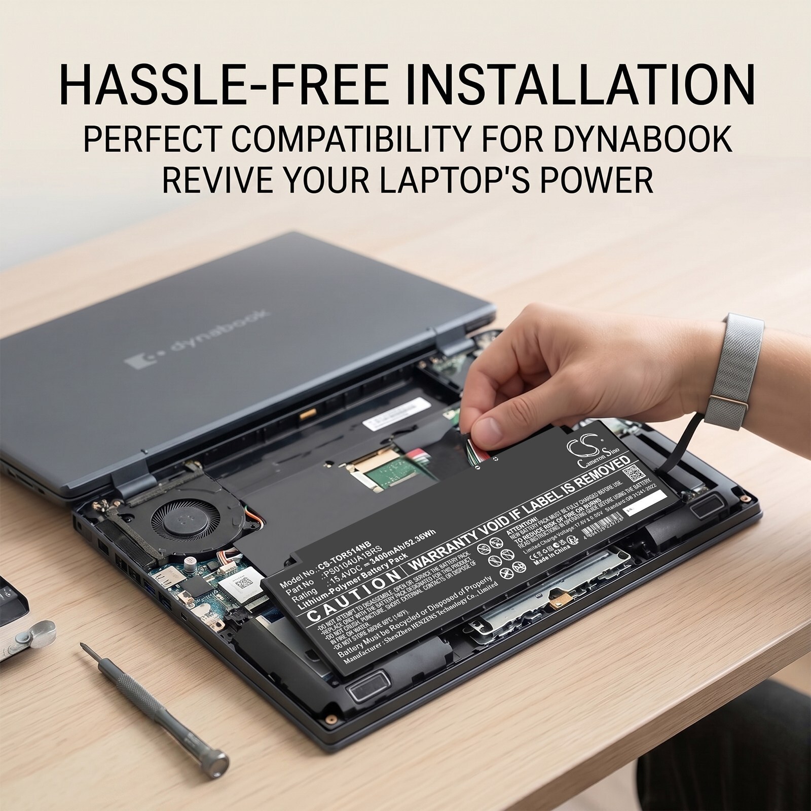 Batteri till Laptop, Bärbar dator för Toshiba Dynabook 4icp5/63/71, Dynabook M7/u m.fl., bild 5