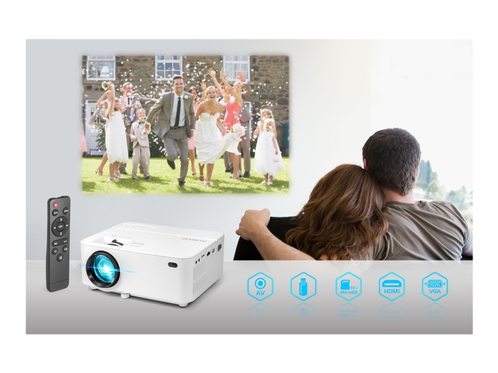 Technaxx Mini FullHD LED Beamer TX-113 - LCD-projektor - bärbar - 1800 lumen - 800 x 480 - 5:3