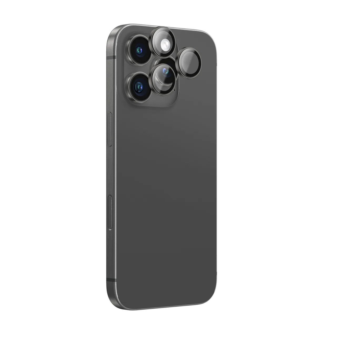 AmazingThing AR aluminium 3 linsglas med kameralinsram för iPhone 16 Pro / 16 Pro Max - Svart