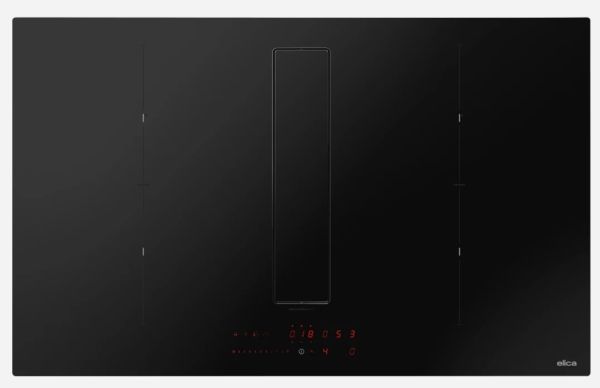 Elica NikolaTesla Fit XL Raw induktionshäll 83 cm 4 zoner inbyggd fläkt svart