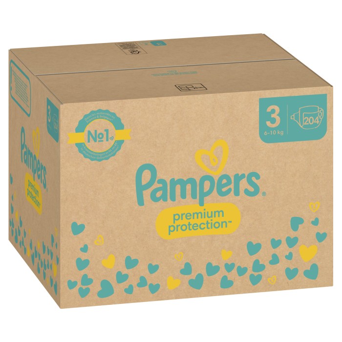 Pampers Premium Protection blöja Storlek 3 (6-10 kg) 204 st