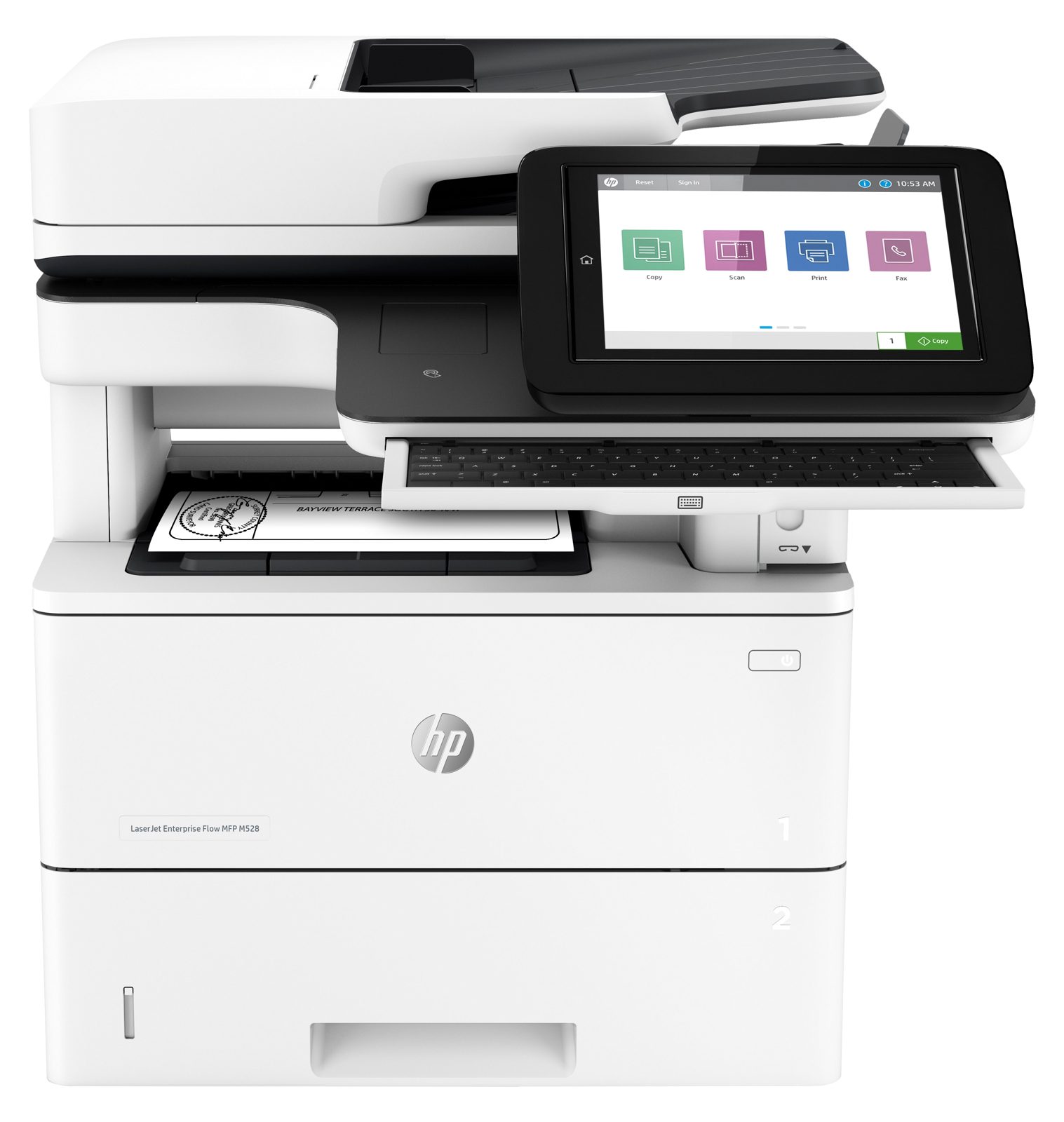 HP LaserJet Enterprise MFP M528f, skrivare + scanner + kopiator + fax, 66 ppm, 600x600 dpi skanner, duplex, USB/LAN, bild 3