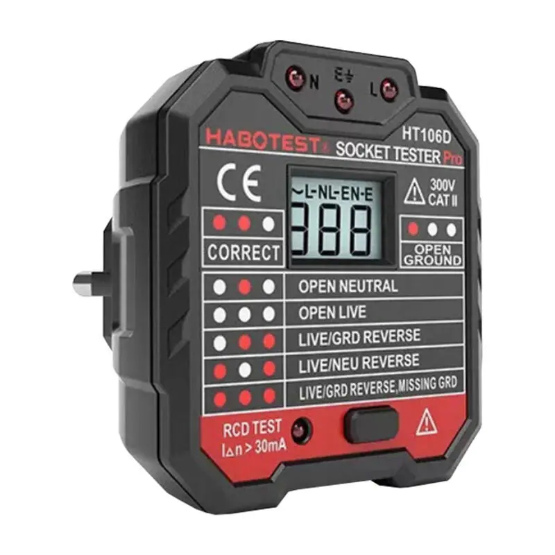 Uttagsprovare med digital display Habotest HT106D