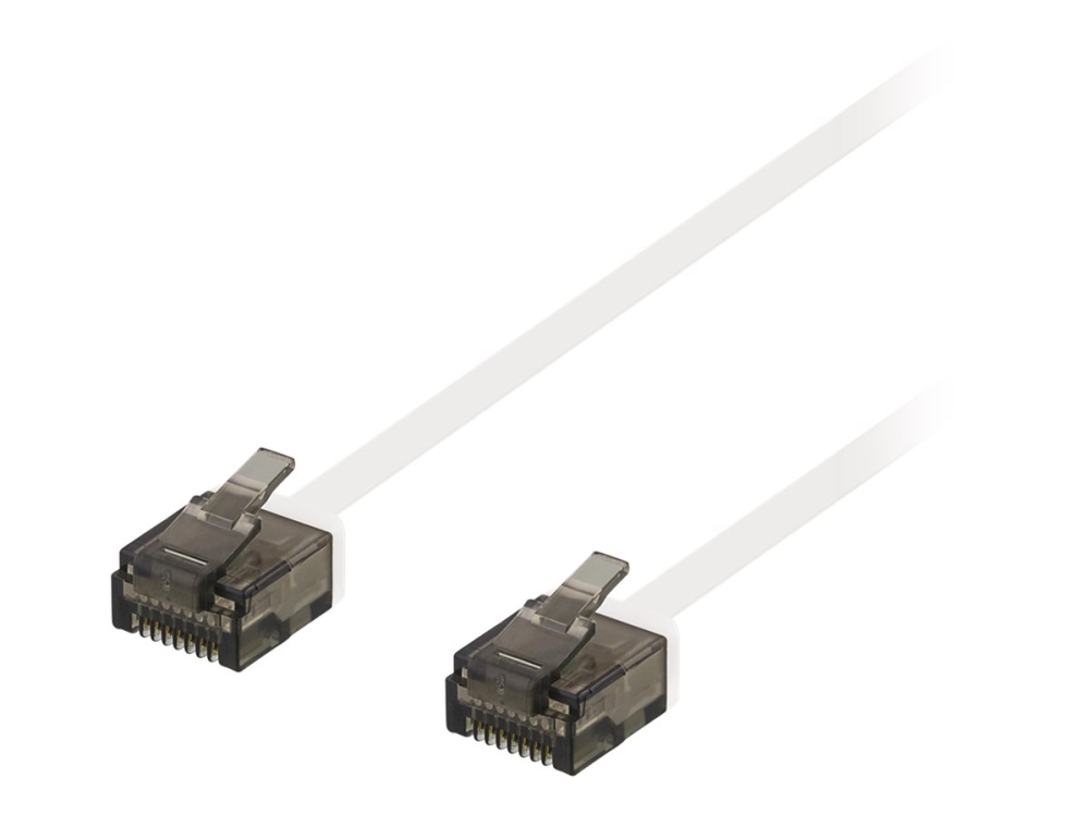 DELTACO TP-kabel Cat6a Platt U/UTP Vit 1 m