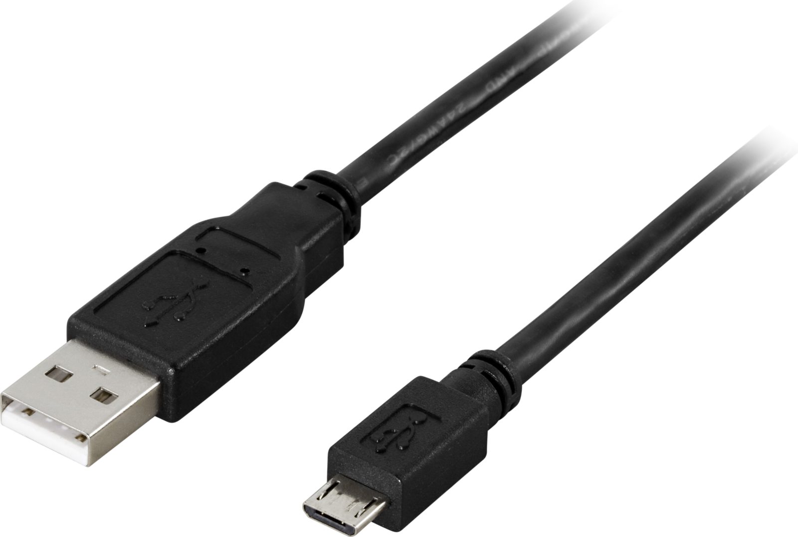 Deltaco USB 2.0 kabel Typ A ha - Typ Micro B ha - 1m - Svart, bild 4
