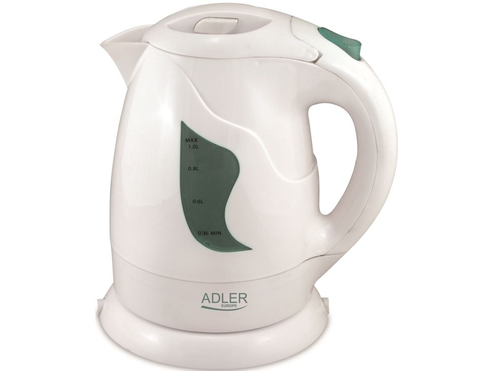 Adler AD 08 w, 1 l, 850 W, Vit, Vattennivå indikator, Sladdlös, Filtrering