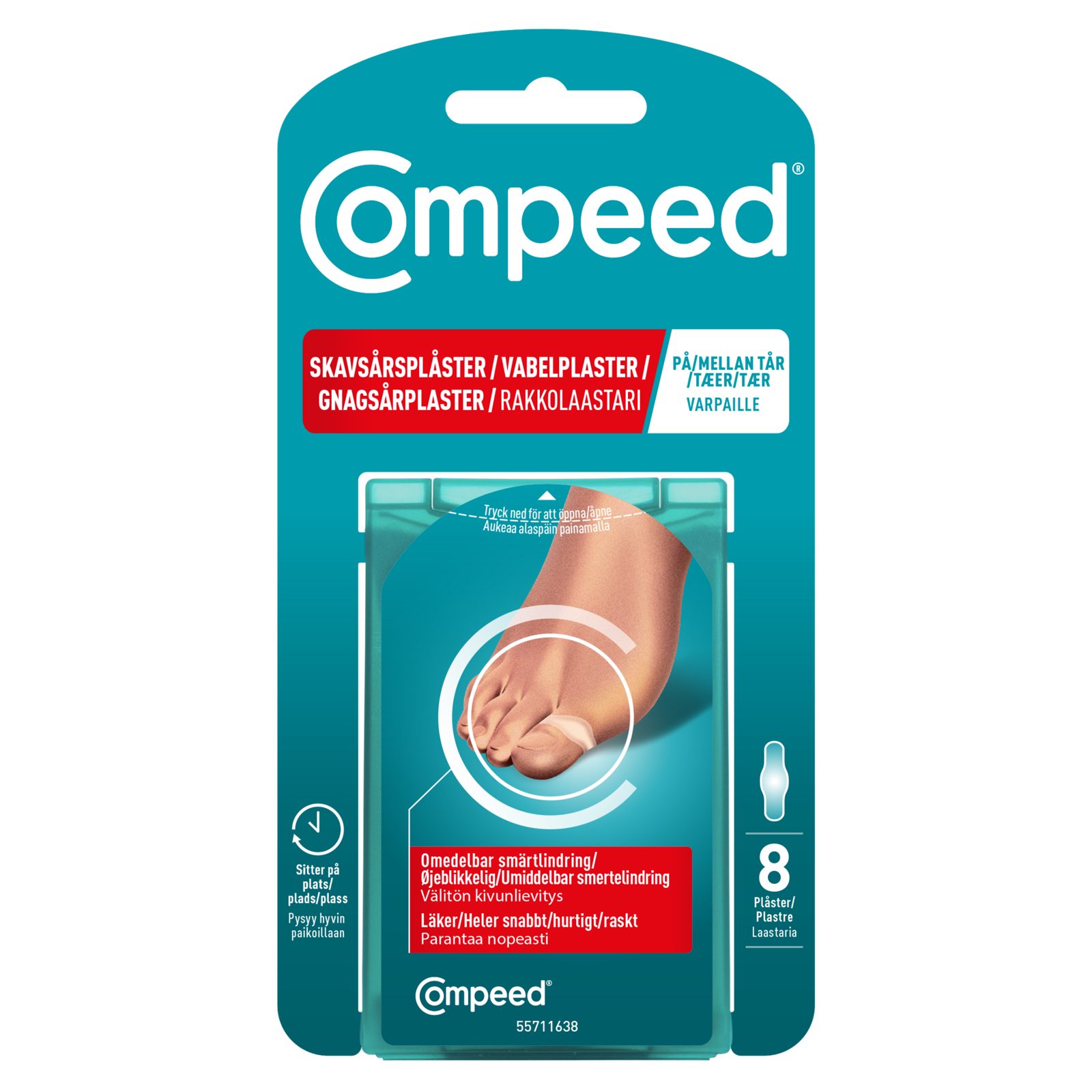 COMPEED Skavsårsplåster On Toes Tår 8 st
