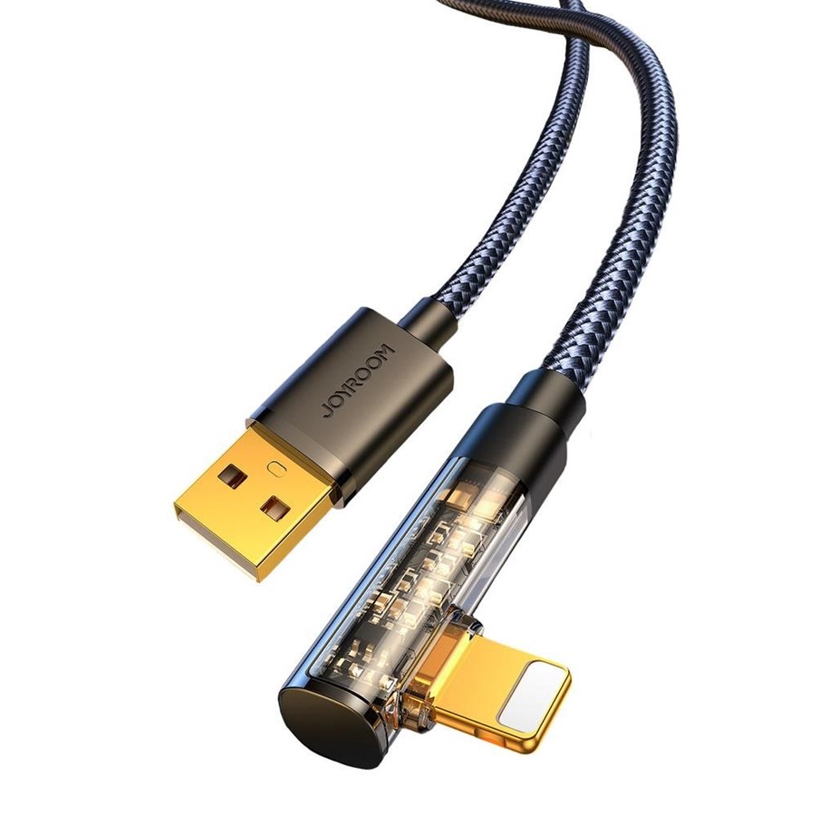 Joyroom Gaming Lightning-kabel vinklad 2.4A 1.2m – Svart