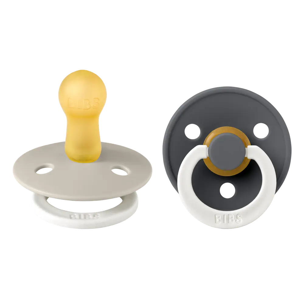 BIBS Pacifier Colour 2-pack Latex Size 2 Sand Glow/Iron Glow, bild 2