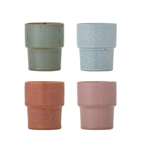 Bloomingville – Ewan kopp – rosa – set om 4 – stengods