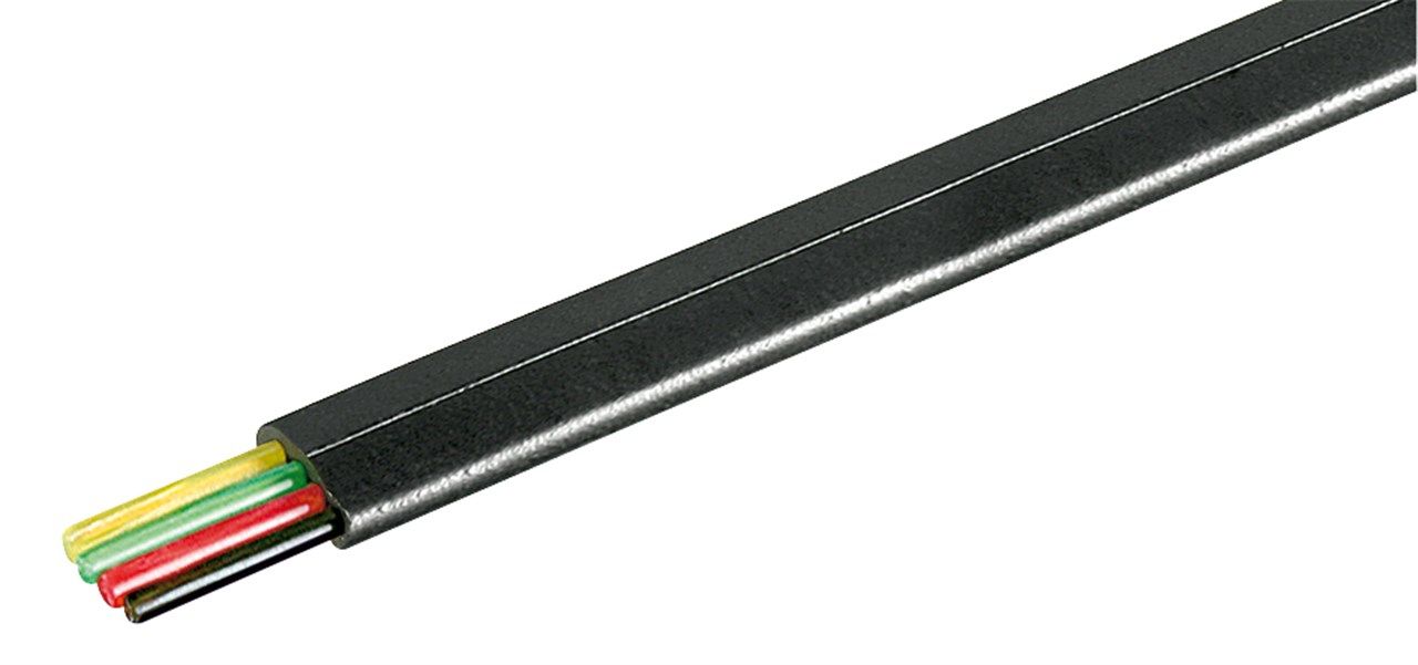 Goobay 50253, 100 m, Svart, Platt, 1 styck, 4,8 mm, Spole