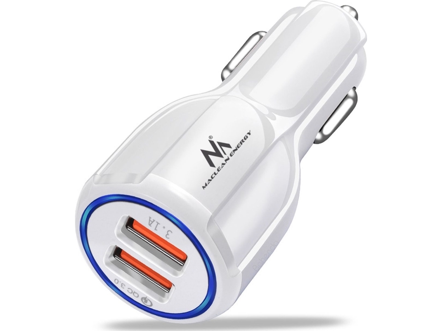 Maclean bil-laddare 2×USB-A, 3,1 A (MCE478 W)