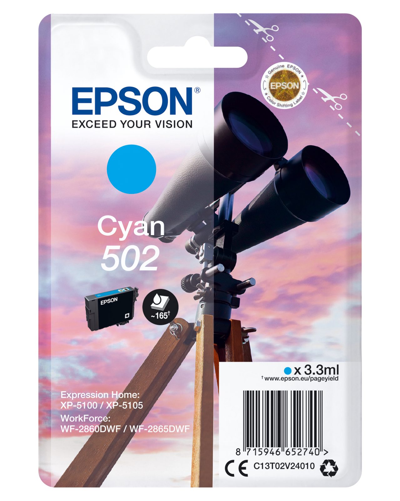 Epson Singlepack, cyan 502 bläckpatron, bild 4