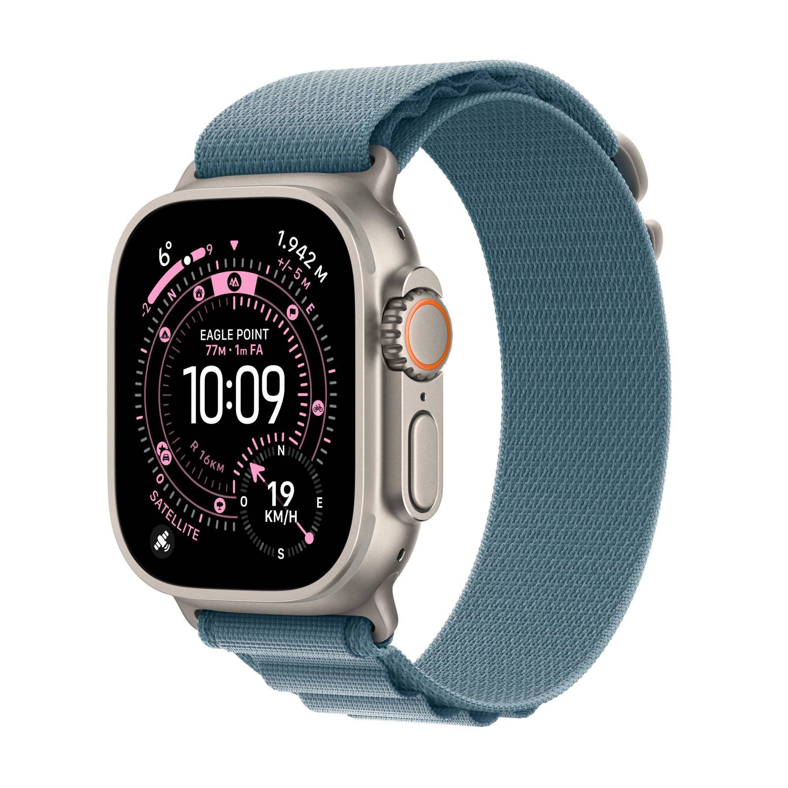 Apple Watch Ultra 3 GPS + Cell 49 mm naturlig titan, ljusblå bergsloop - M, bild 4