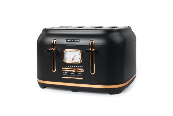 Muse MS-131 BC, 4 skivor, svart, galvaniserat stål, rostfritt stål, 1800 W, 220-240 V, 50-60 Hz