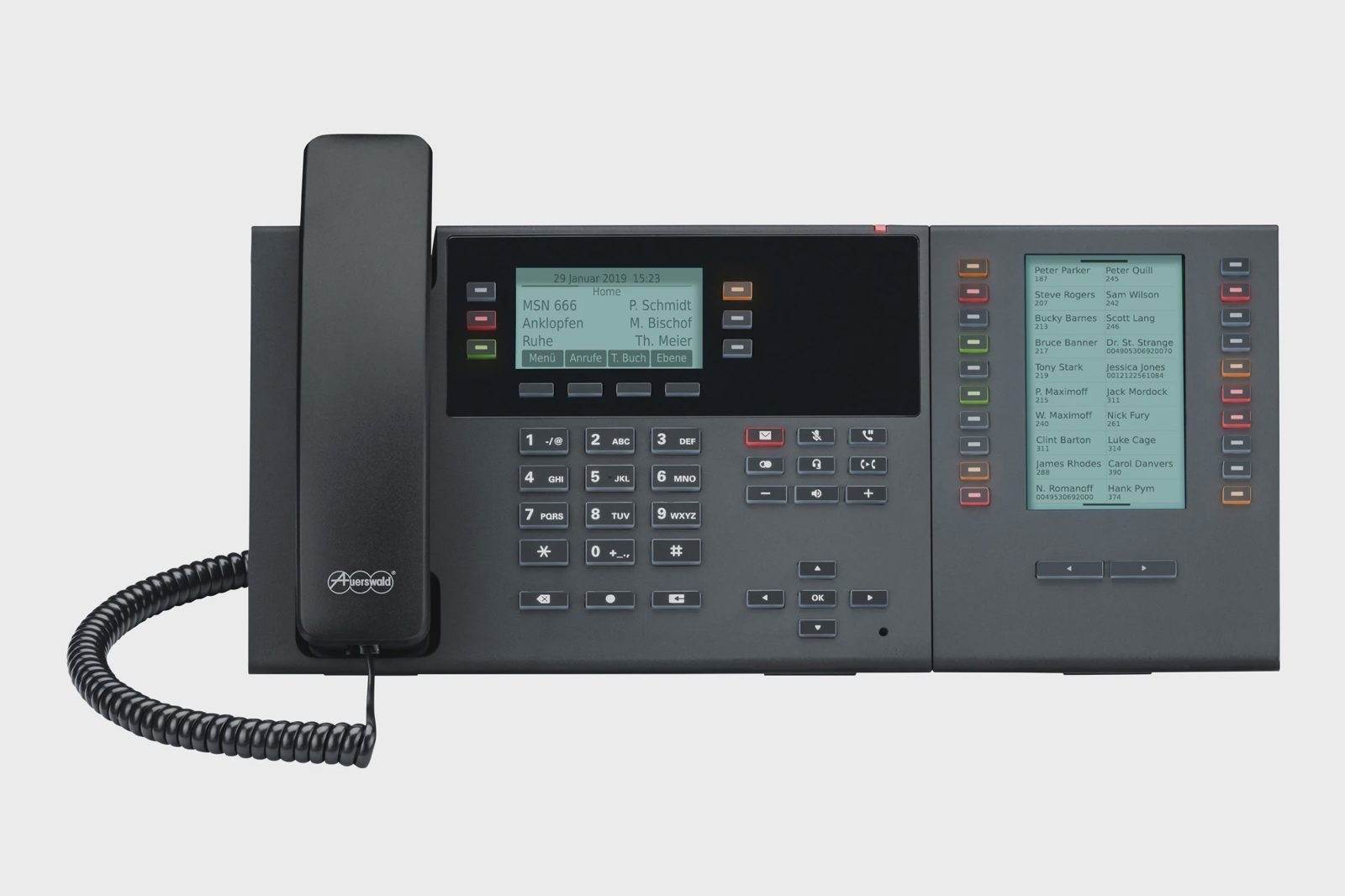 Auerswald COMfortel D-210 - VoIP-telefon med nummerpresentation - 3-riktad samtalsförmåg - SIP, RTP, SRTP, SIPS, RTCP - svart, bild 3