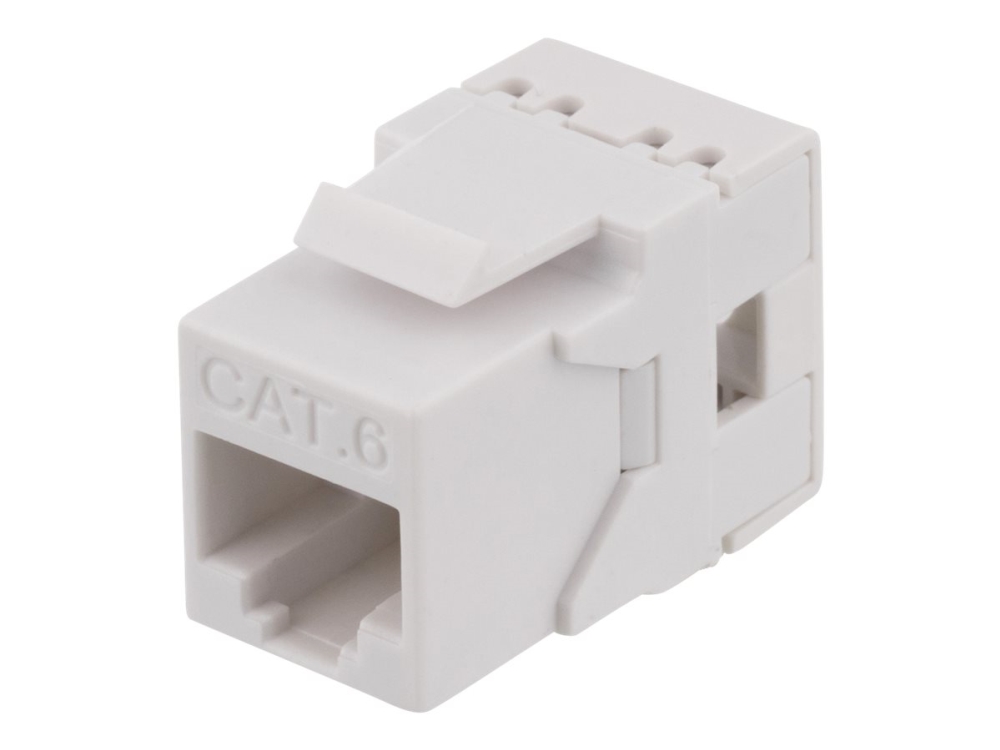 Kontaktdon Deltaco, Keystone, UTP, Cat6, LSA/110 terminering - Vit