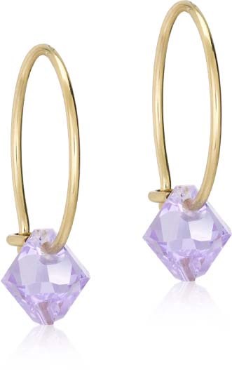 Blomdahl GT Ear Ring 14 mm, Bicone 6 mm Violet