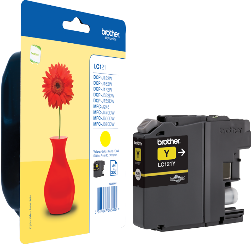 Bläckpatron Brother LC121Y Gul