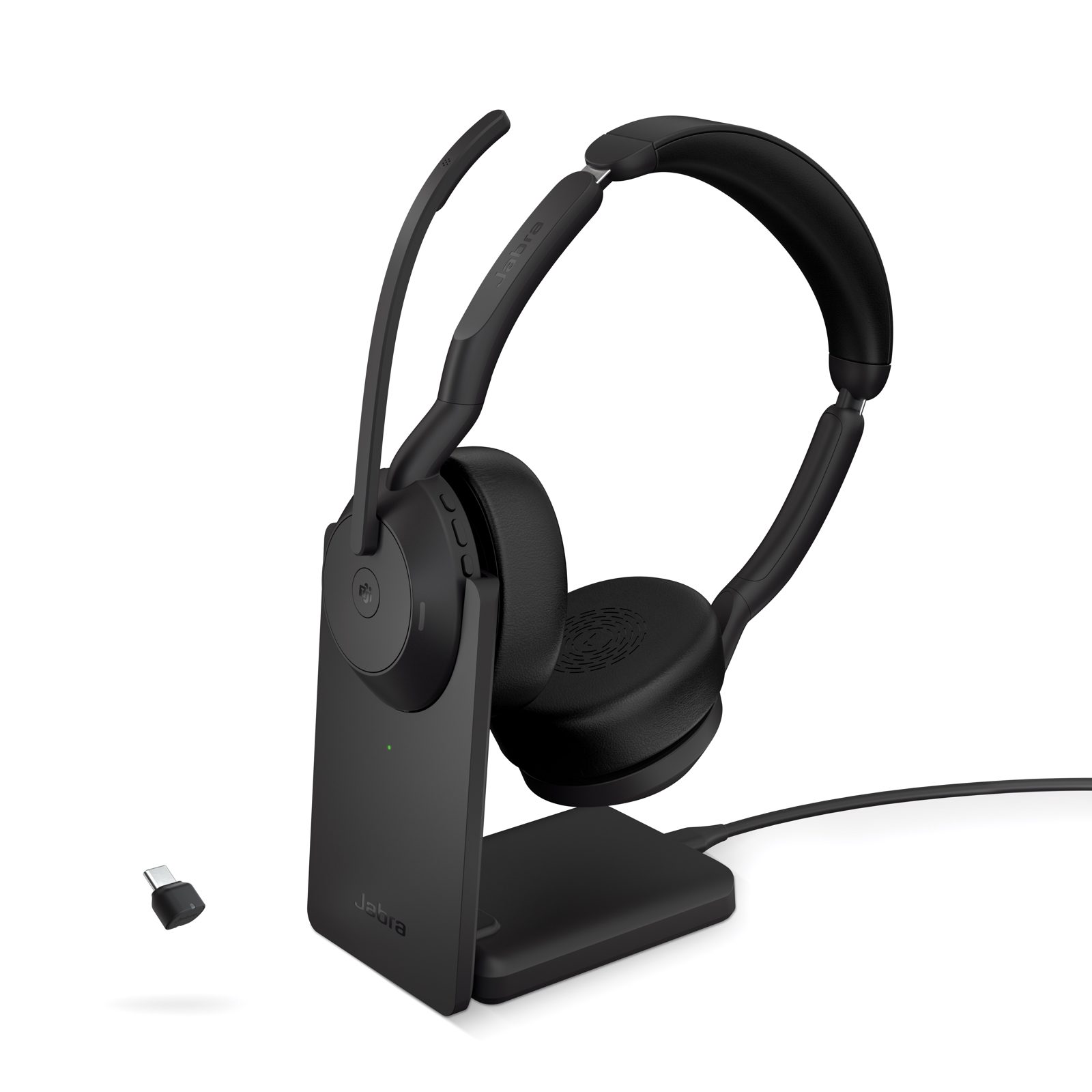 Jabra Evolve2 55 MS Stereo USB-C trådlöst headset och laddningsställ, bild 2