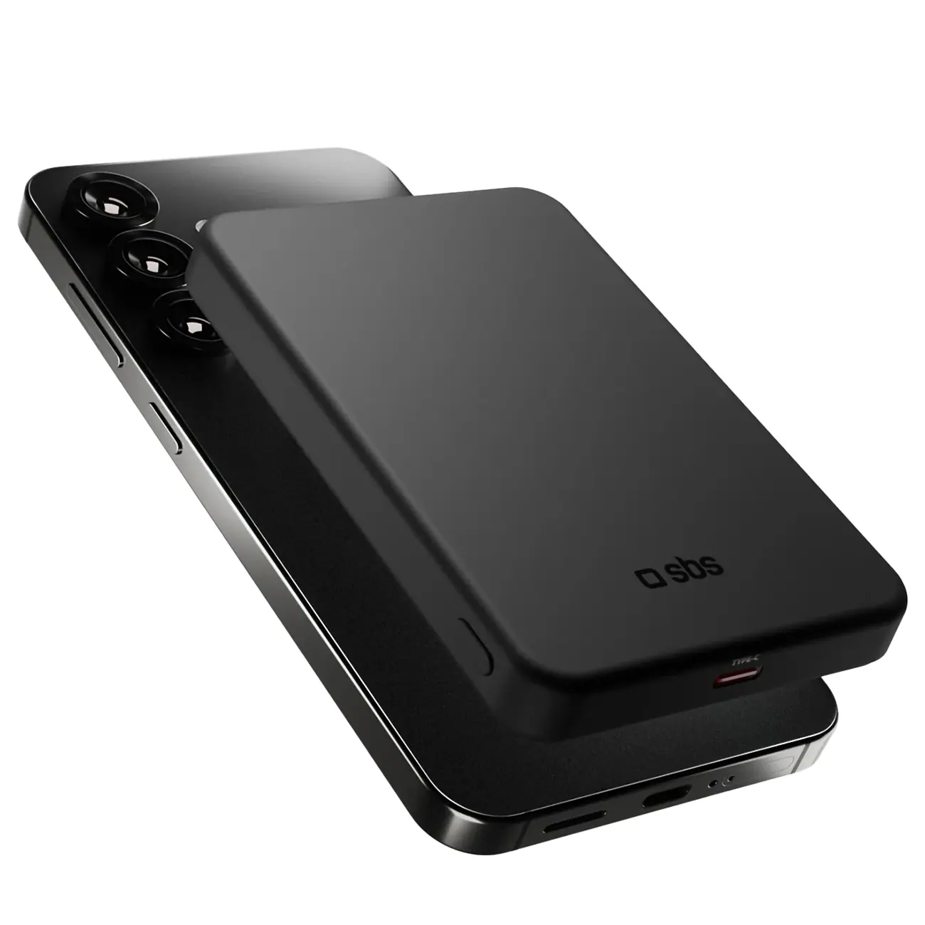 SBS Mag Power Qi2 5000 mAh Powerbank kompatibel med MagSafe - Svart