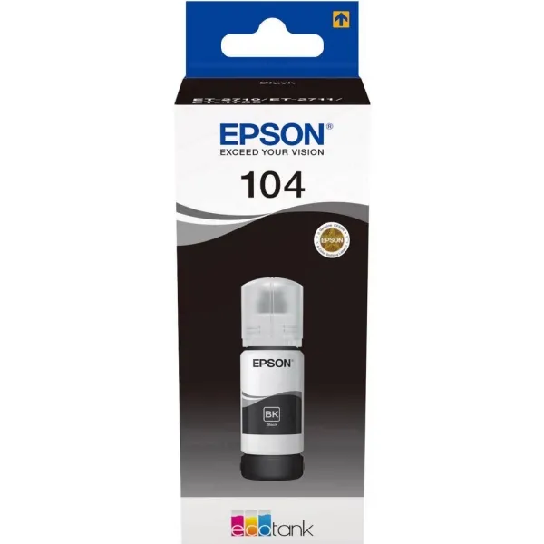 Epson T104, black EcoTank svart bläck, bild 2