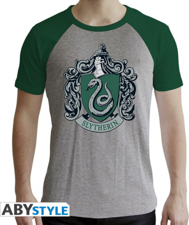 Harry Potter Slytherin Green & Grey Slim Fit T-Shirt (X-Large)