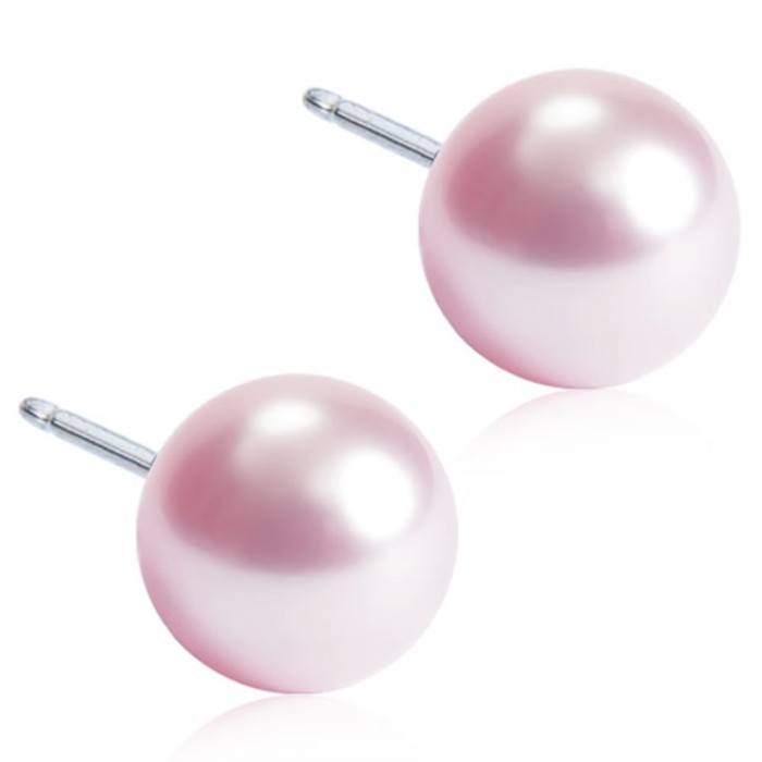Blomdahl Natural Titanium Light Rose Pearl 8 mm