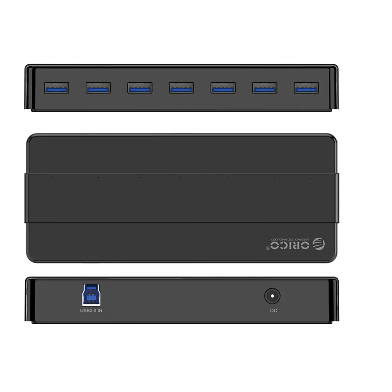 Nav Orico H7928-U3-V1 7x USB-A 3.0 - svart, bild 3