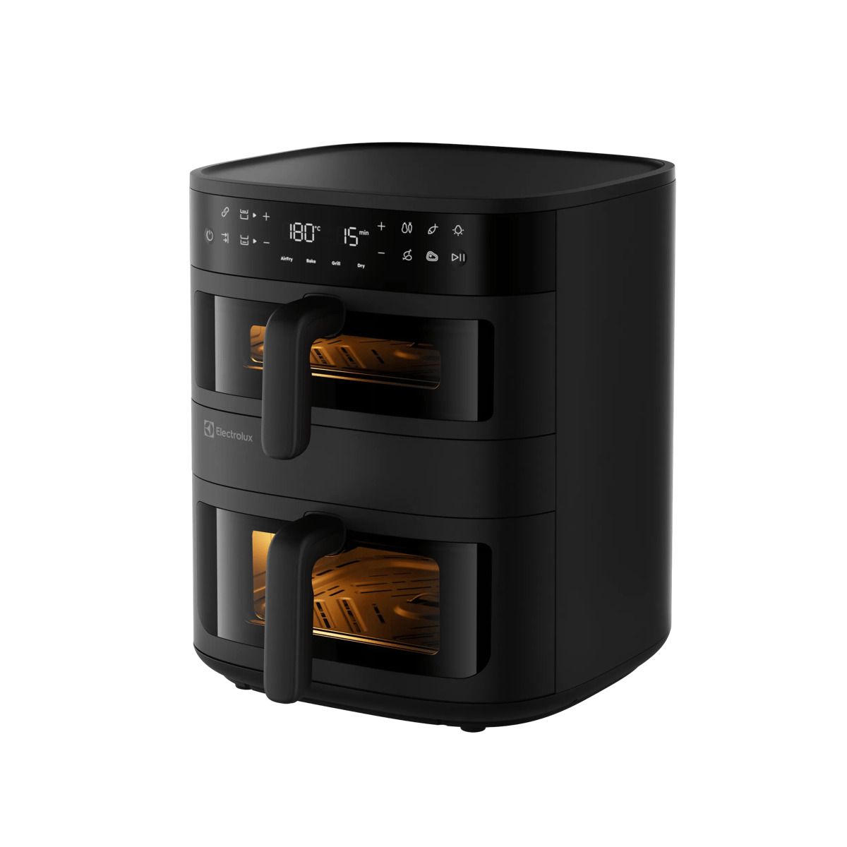 Electrolux EAFD11B, Varmluftsfritös, 11 l, Dubbel, Svart, Röra, Fristående