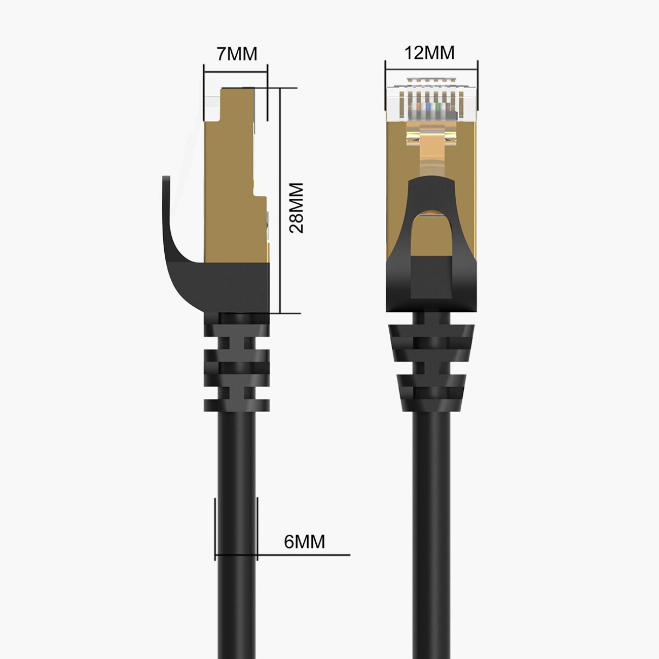 Orico PUG-C7 CAT7 10 Gbps RJ45 Ethernet-nätverkskabel för internet och LAN, rund, 20 m – svart, bild 5