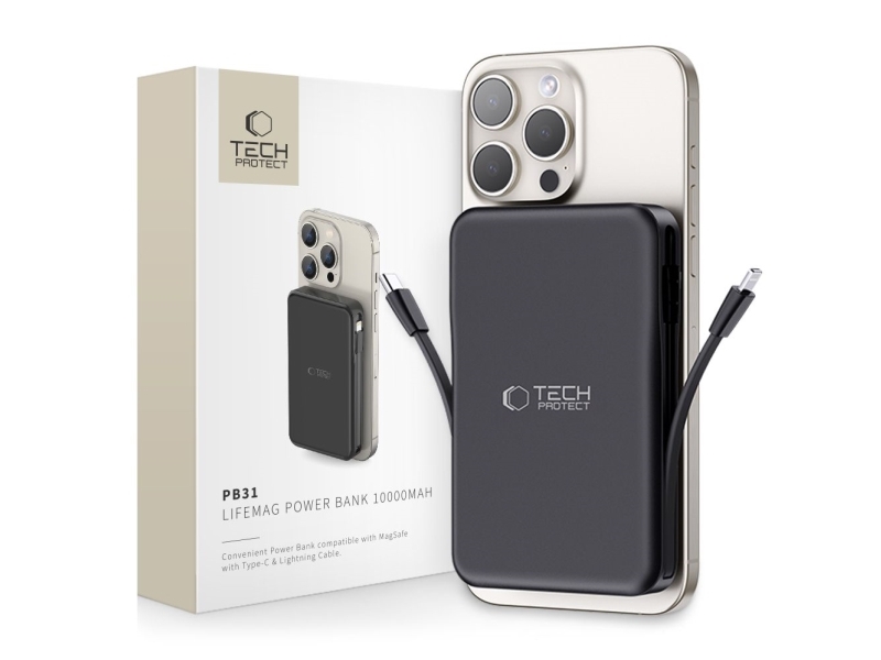 Tech-Protect powerbank PB31 Lifemag MagSafe 10000mAh svart