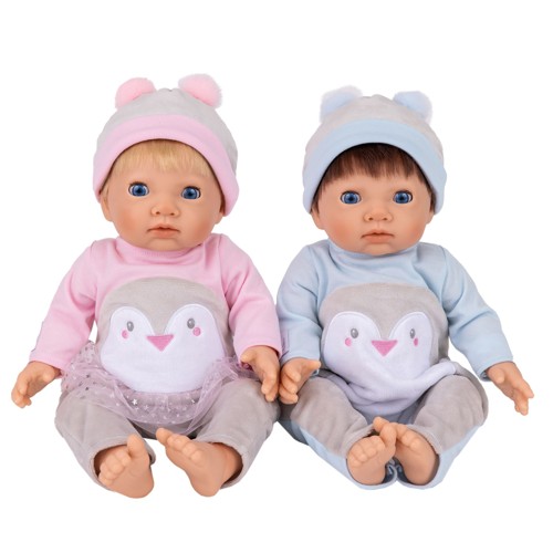 TINY TREASURES, Baby Penguin Twin Doll Set