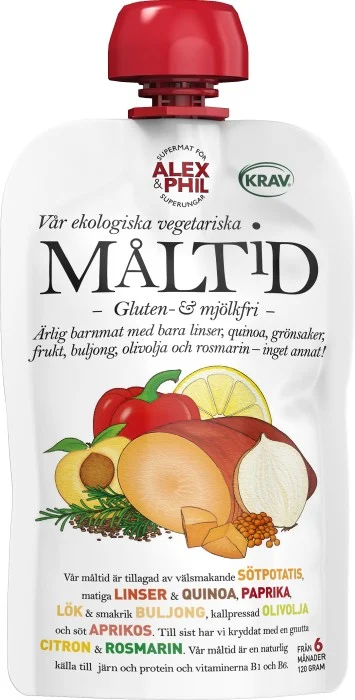 Alex&Phil Måltid med Sötpotatis, Röda Linser & Rosmarin 6M 120 g