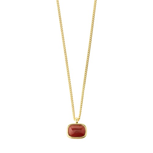 PILGRIM - NOW Necklace - Gold-Plated/Red - 90 cm