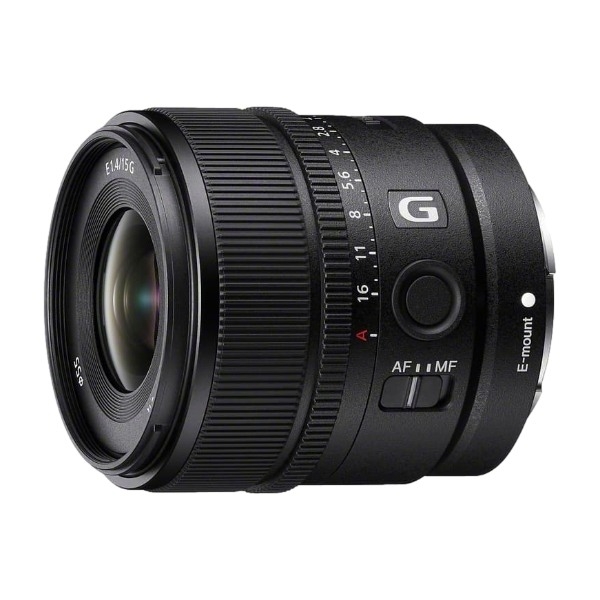 Sony E 15 mm f/1.4 objektiv (SEL15F14G.SYX), svart