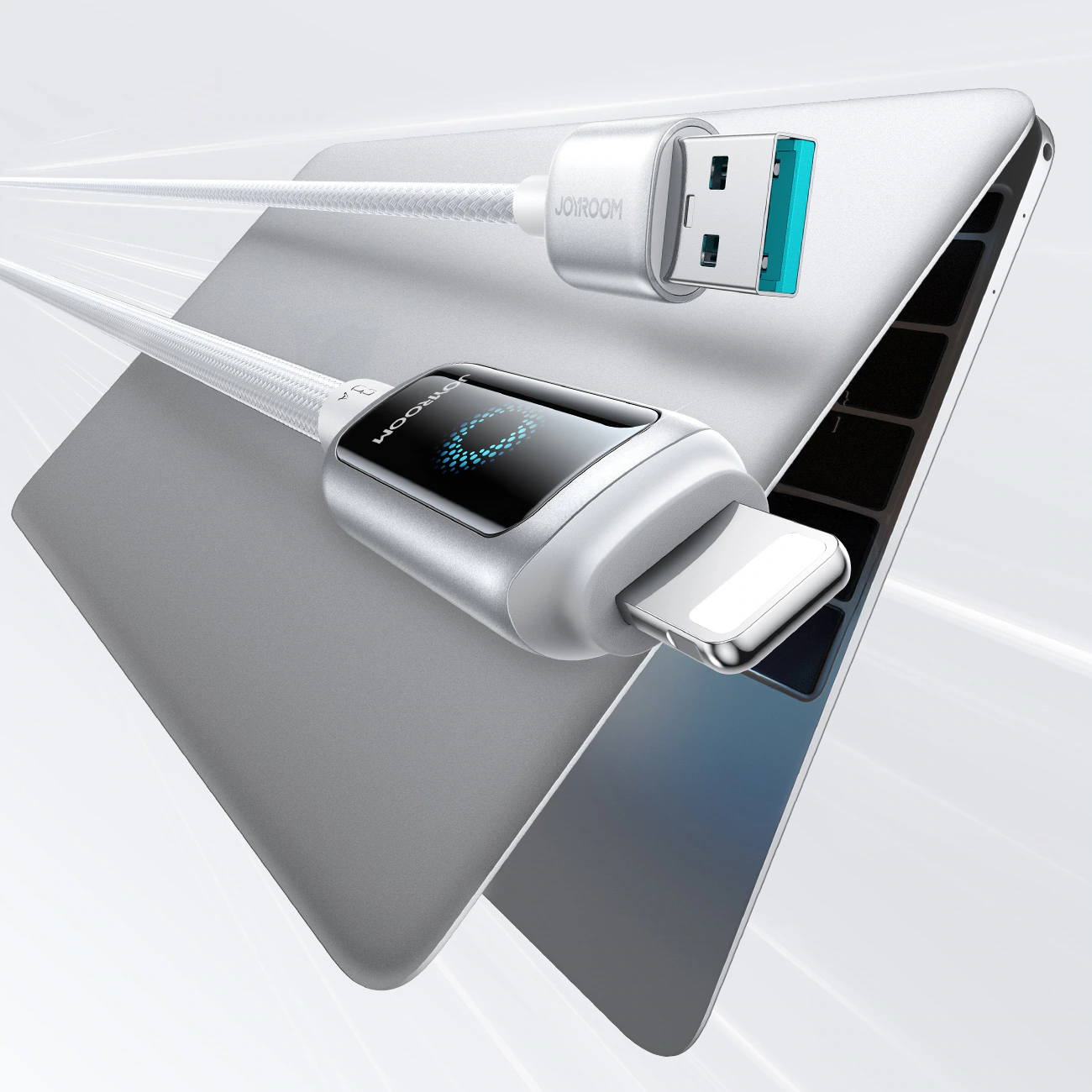 Joyroom S-A55 StarFlight 3A USB-A – Lightning-kabel 1,2 m – vit, bild 5