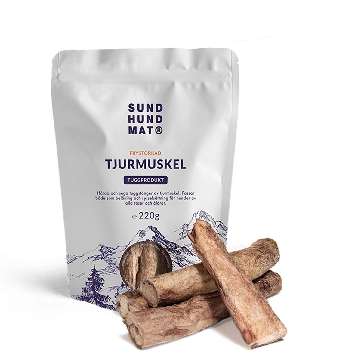 Sund Hundmat Frystorkad Tjurmuskel 220g