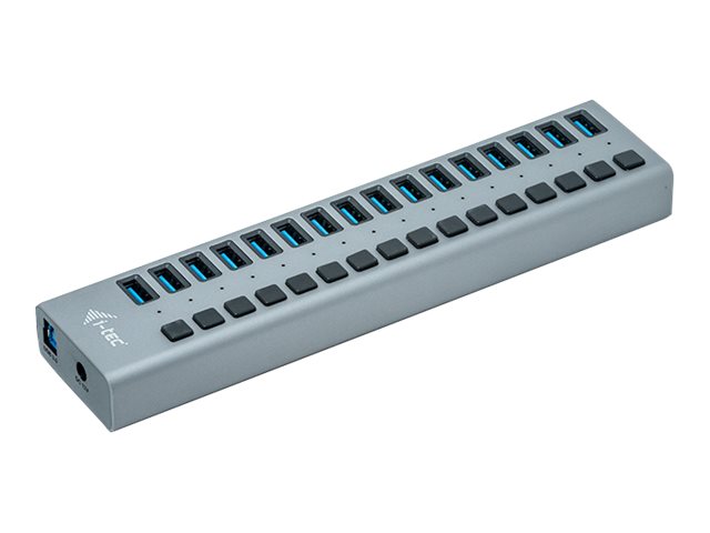 USB 3.0-hub i-tec Charging HUB, 16xUSB 3.2, inkl. 90W strömadapter