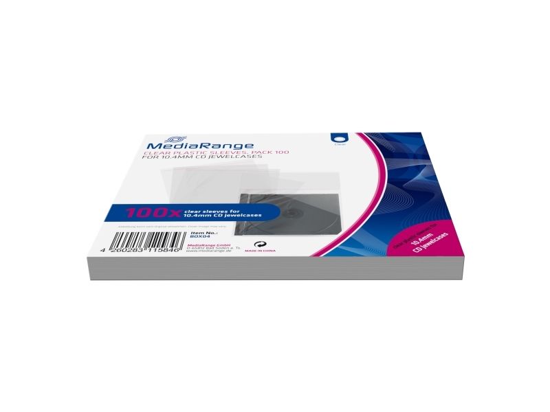 MediaRange BOX04, Överdrag, 1 diskar, Transparent, Plast, 120 mm, Dammresistent
