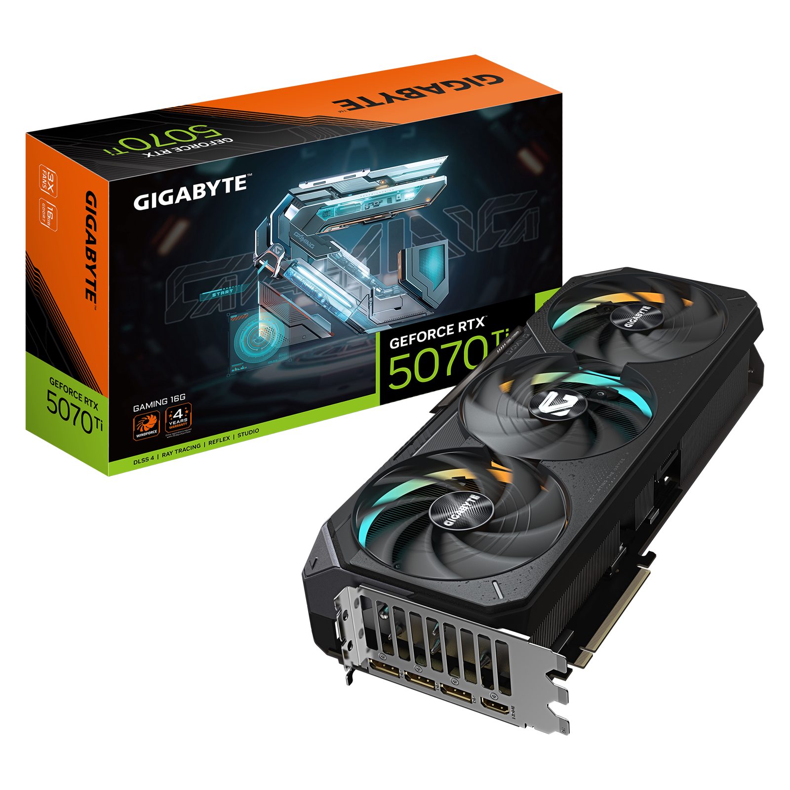 Gigabyte GeForce RTX 5070 Ti Gaming 16 GB GDDR7, HDMI/3xDP, RGB Halo, bild 3