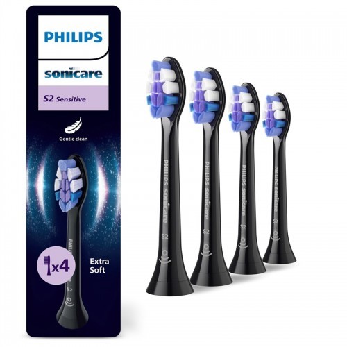 Philips Sonicare S2 Sensitive tandborsthuvuden - Svarta - 4-pack