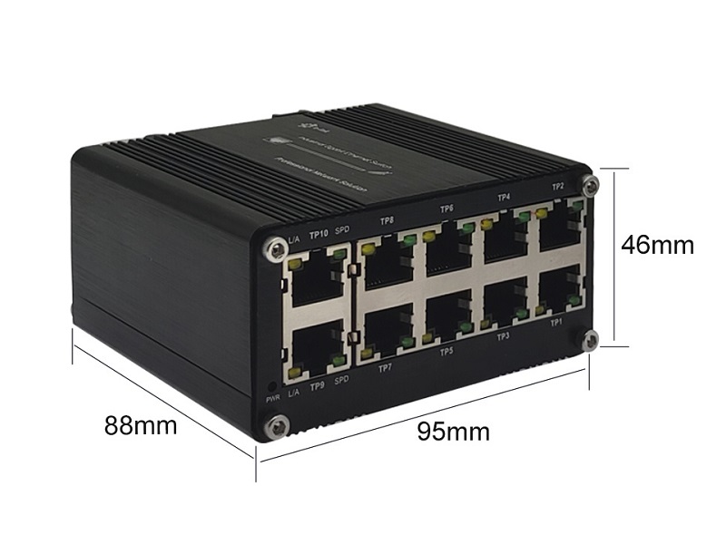 Industriell Mini Switch 10x Gigabit, bild 3
