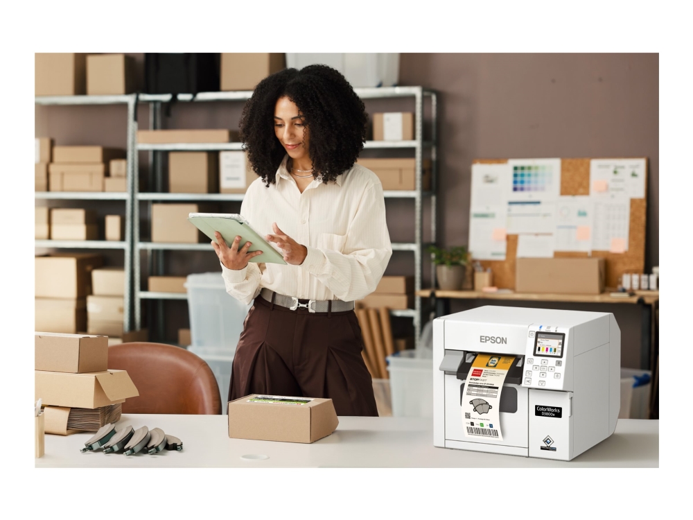 Epson ColorWorks D3800e - Etikettskrivare - färg - bläckstråle - Rulle (10,8 cm) - 600 x 1200 dpi - upp till 100 mm/sek (mono)/ upp till 100 mm/sek (färg) - kniv