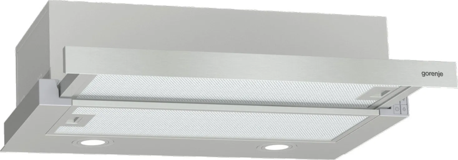 Gorenje Essential TH62E4X - Kåpa - teleskopisk - bredd: 60 cm - djup: 30.6 cm - utsug och återcirkulering (-) - rostfritt stål
