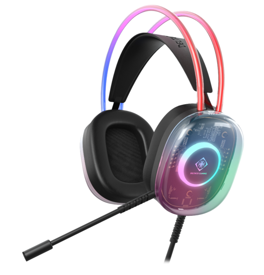 Deltaco Gaming DH230 Semi-transparant RGB Gamingheadset - Svart, bild 3
