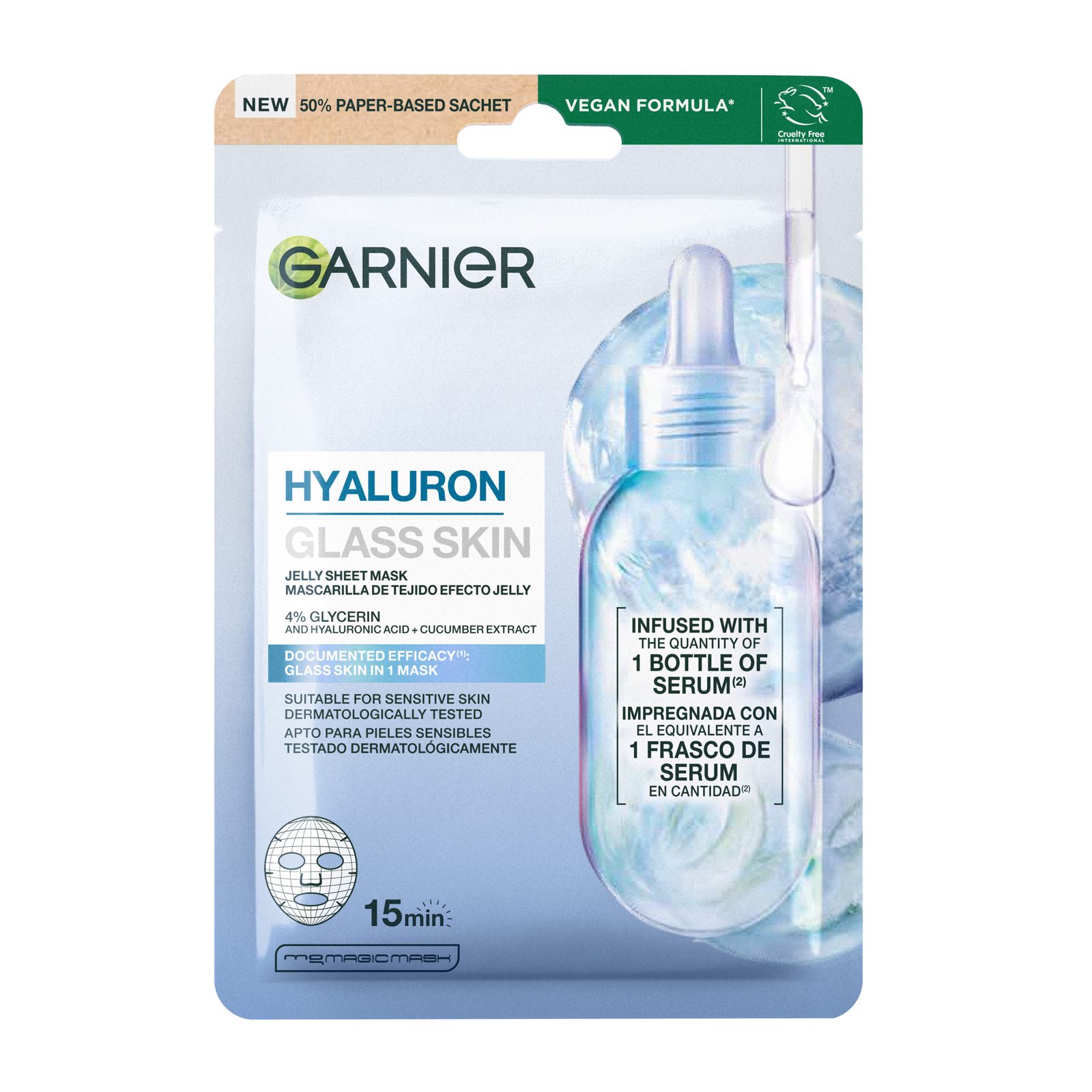 Garnier Hyaluron Glass Skin Jelly Tissuemask 27 g 27 g