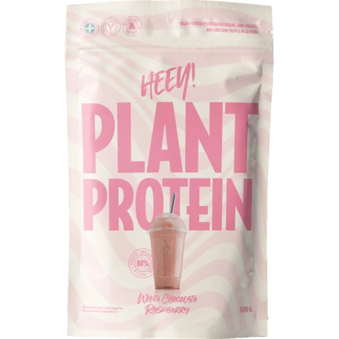 Heey! Veganskt Protein Vit Choklad & Hallon 500 g