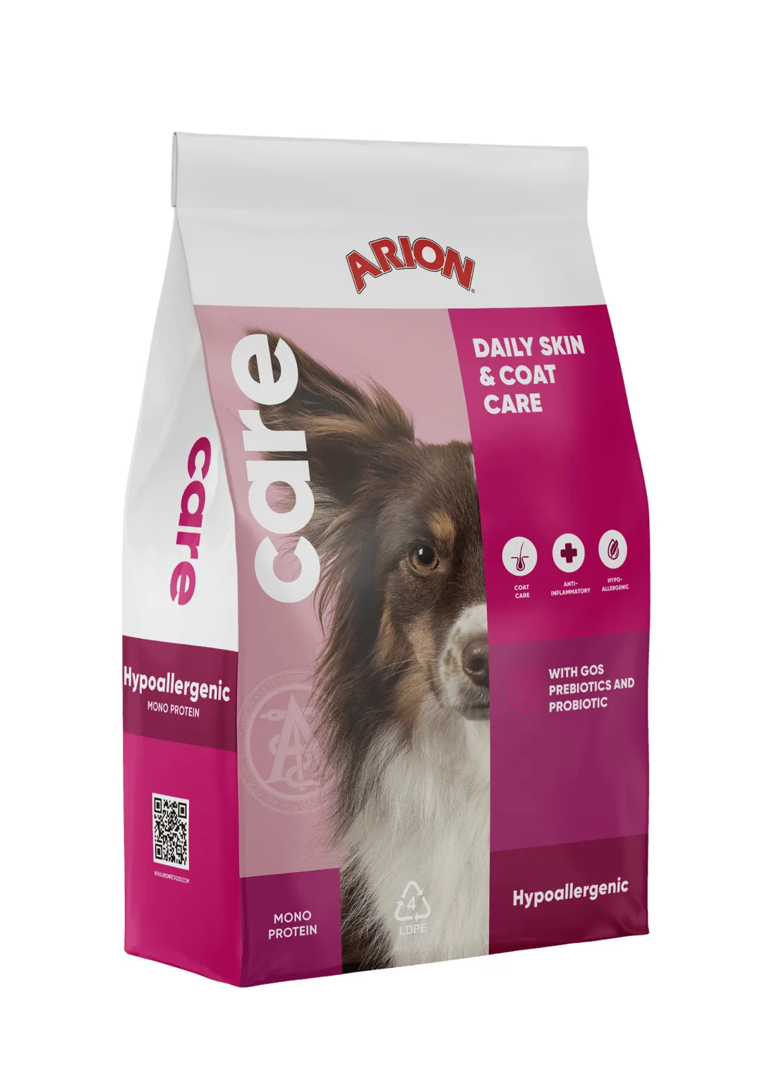 ARION Care hundfoder hypoallergent för daglig hud- och pälsvård 12 kg, lax